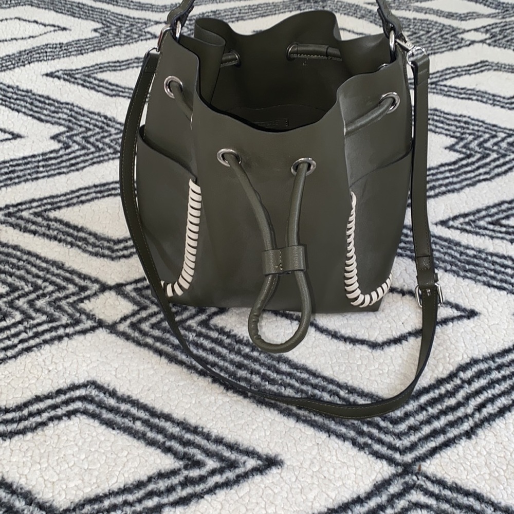 Zara Basic Collection Drawstring Hobo Crossbody B… - image 4